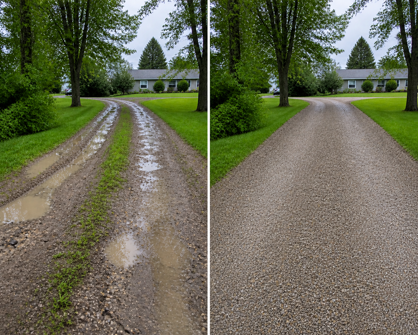 Representative driveway restoration illustration